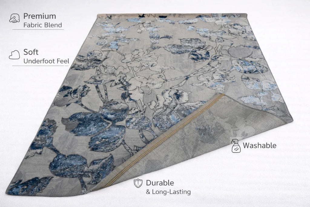 Morning Mist Petal Rug -Evokes a feeling of calmness and light.