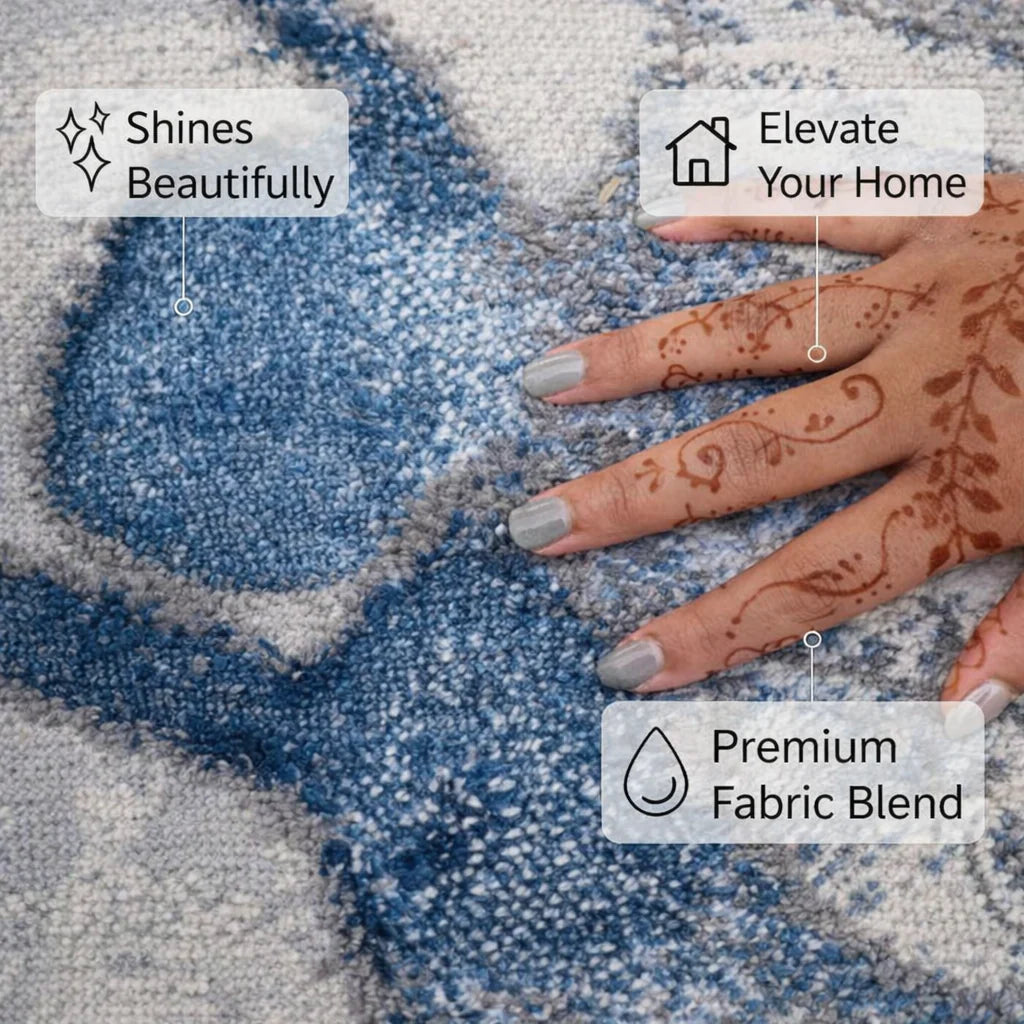 Morning Mist Petal Rug -Evokes a feeling of calmness and light.