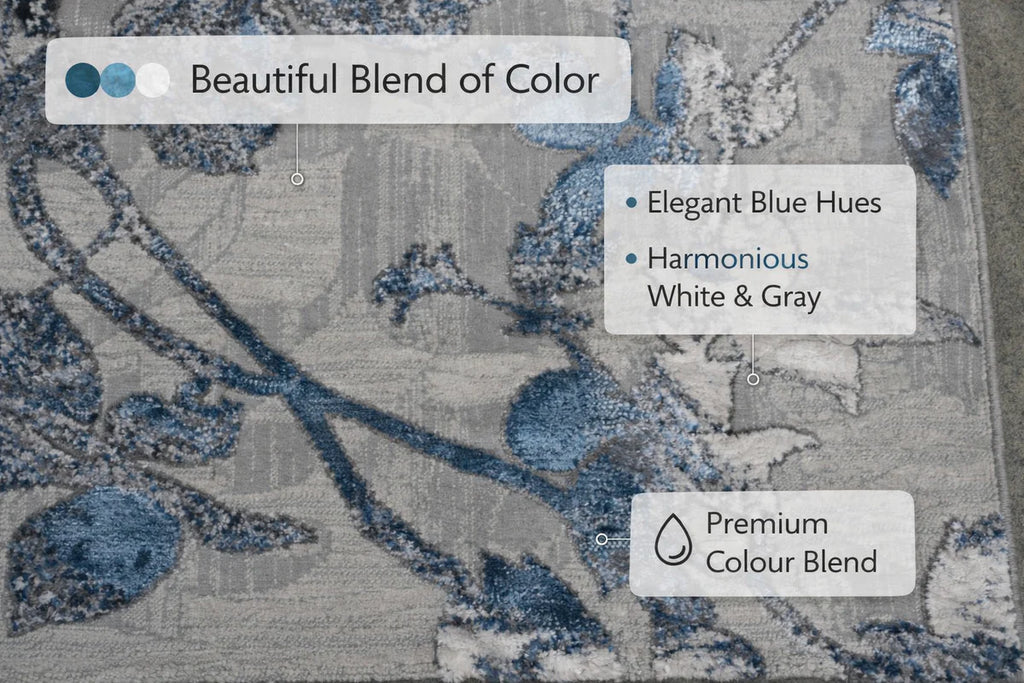 Morning Mist Petal Rug -Evokes a feeling of calmness and light.