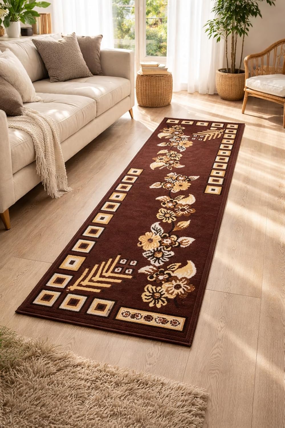 Premium & Elegant Floral Runner Carpet|1.5 x 5 feet (45 x 150 cm) – Ideal for Narrow Spaces