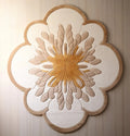 White Floral Irregular Hand Tufted Rug