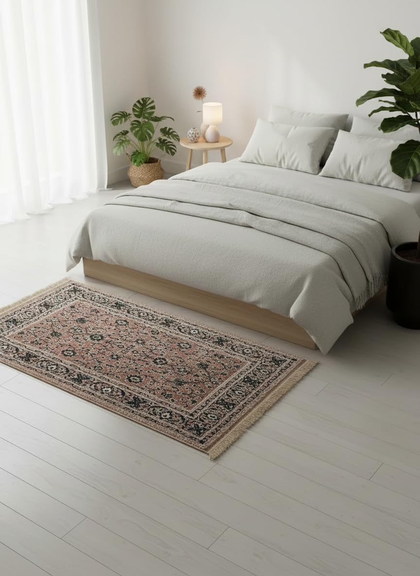 Kashmiri Silk Carpet – Traditional Look, Silk-Touch Persian Style Collection Premium Export-Quality Rug for Living Room or Hall