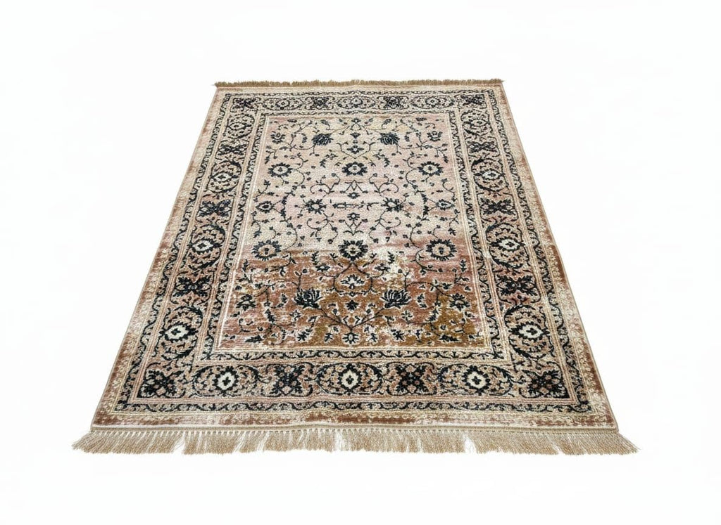 Kashmiri Silk Carpet – Traditional Look, Silk-Touch Persian Style Collection Premium Export-Quality Rug for Living Room or Hall