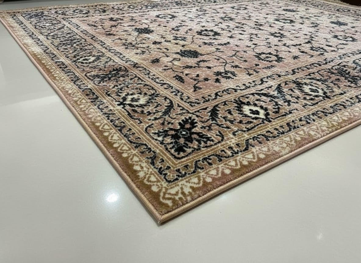 Kashmiri Silk Carpet – Traditional Look, Silk-Touch Persian Style Collection Premium Export-Quality Rug for Living Room or Hall