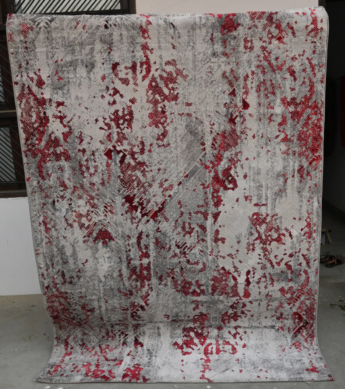 Tio Grey Red Modern Rug