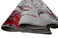 Red Grey Modern Rug